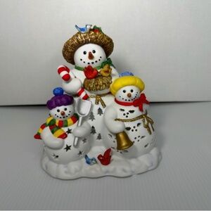 PartyLite Snowbell Holiday Christmas Snowman Tealight Candle Holder P7702